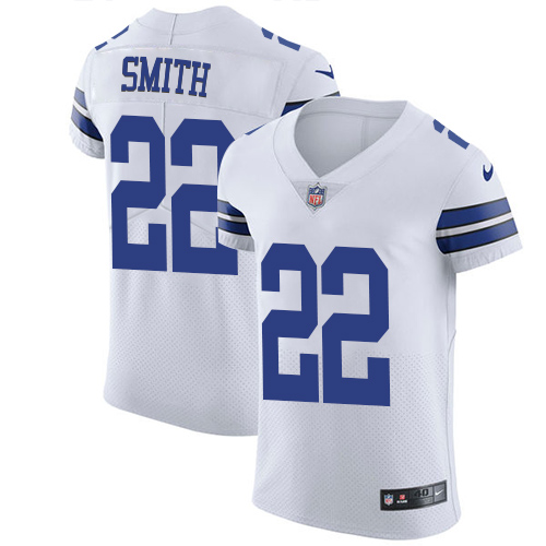 Nike Cowboys #22 Emmitt Smith White Men's Stitched NFL Vapor Untouchable Elite Jersey - Click Image to Close